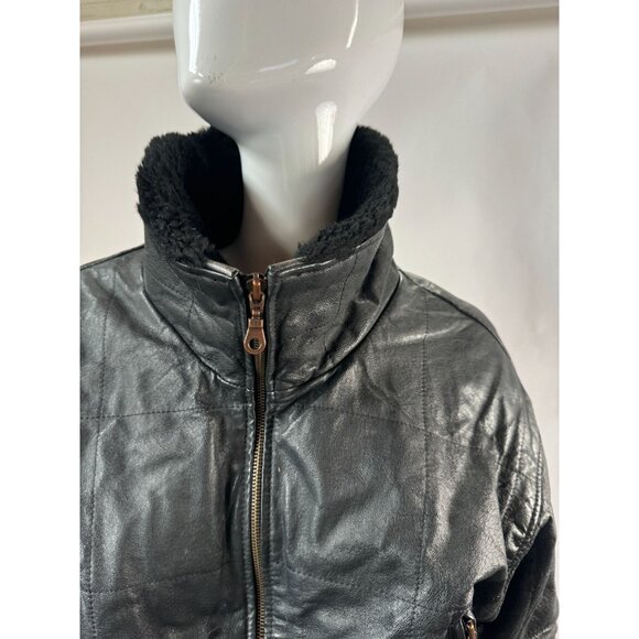 Genuine Leather Northern Style Womens Jacket With Belted Waist Zip Size L Black - Picture 11 of 16